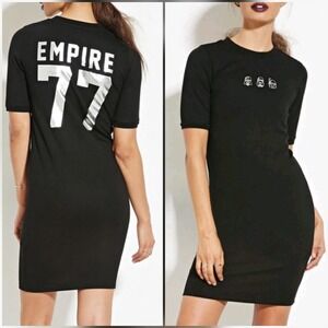 Star Wars Forever 21 Black Storm Trooper‎ Mini Shirt Dress Size Small Jersey